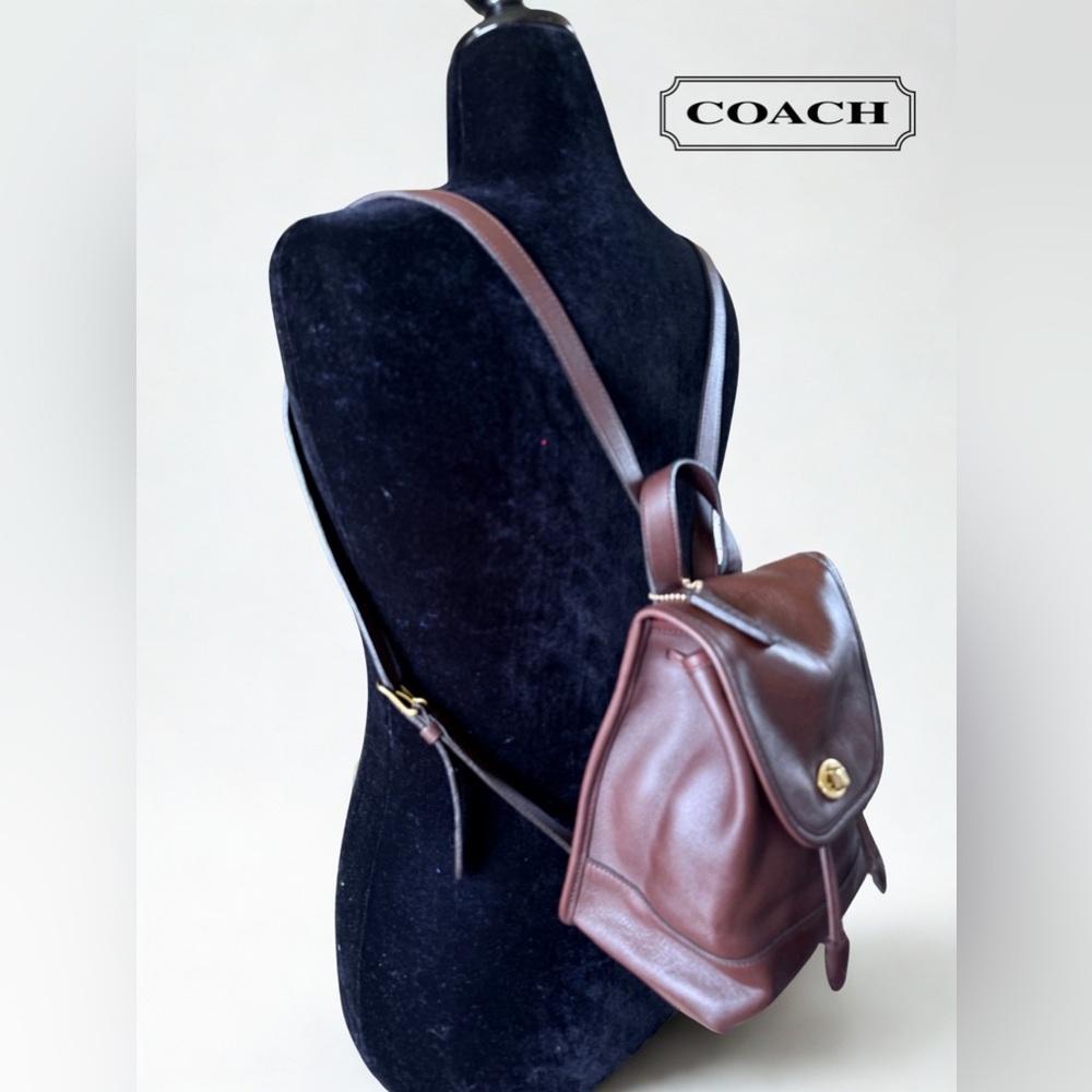 ✨PRISTINE Vintage COACH Mahogany Leather Mini Daypack Backpack 9960